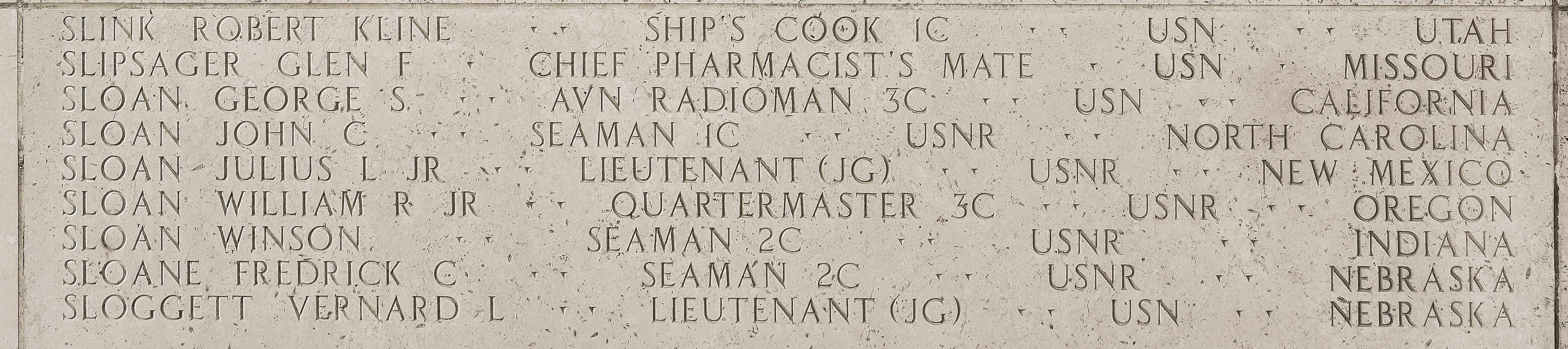 Glen F. Slipsager, Chief Pharmacist's Mate